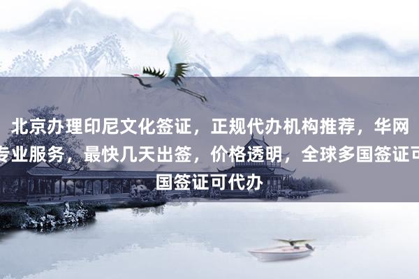 北京办理印尼文化签证，正规代办机构推荐，华网旅签专业服务，最快几天出签，价格透明，全球多国签证可代办