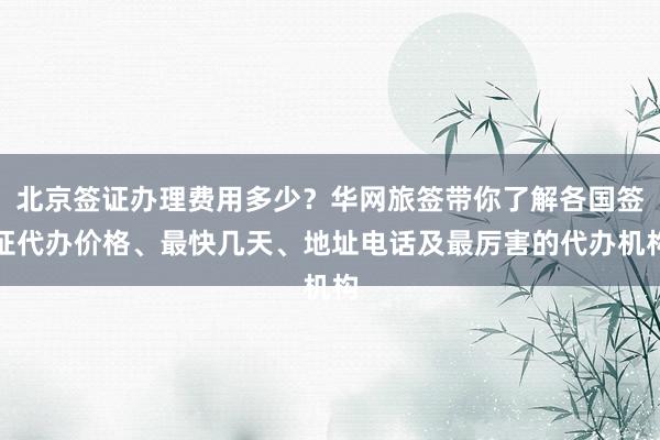 北京签证办理费用多少？华网旅签带你了解各国签证代办价格、最快几天、地址电话及最厉害的代办机构